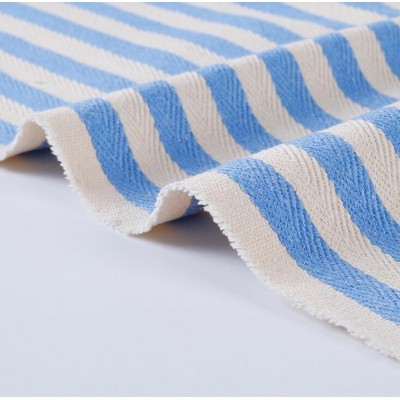 Cotton and linen striped fabric